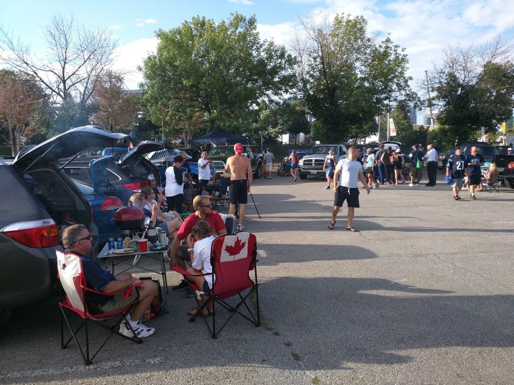 The same parking lot this year for the Bombers @ Argos game.